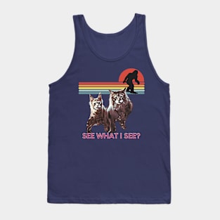 See what I see? (2 cats and Bigfoot) Tank Top